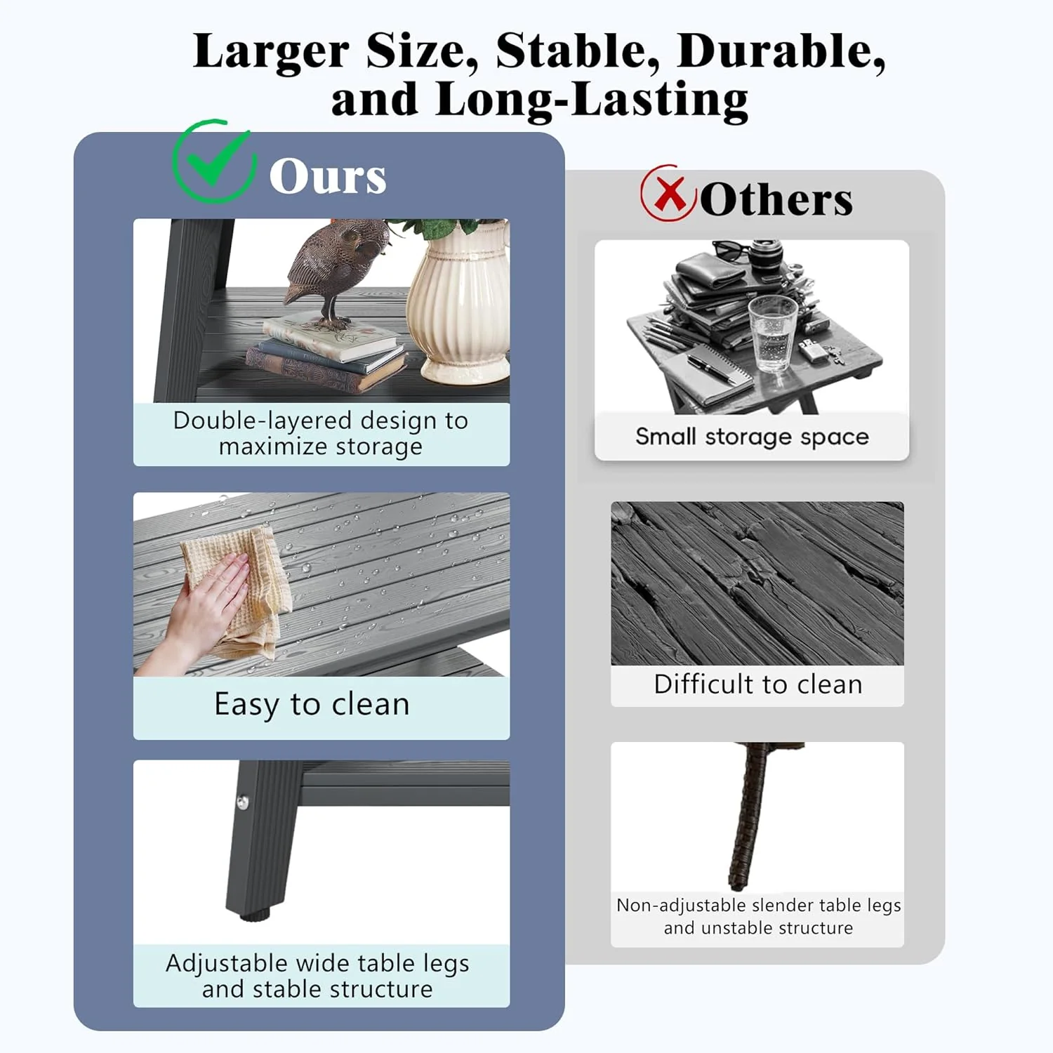 Coffee Table, All-Weather Outdoor Coffee Table - Image 5