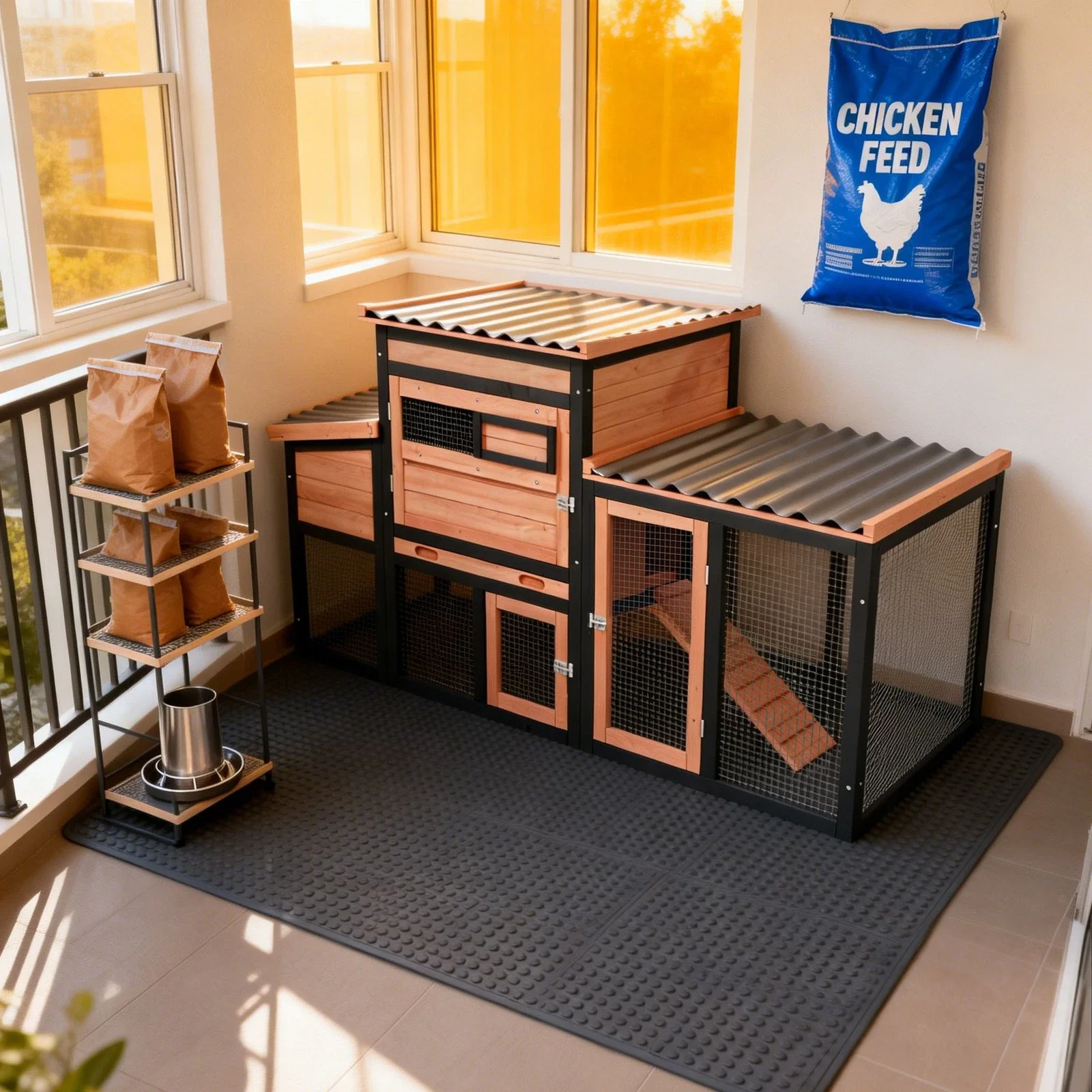 Outdoor Hen House Wooden Rabbit Hutch - Chicken Coop Run and Hutch for Backyard - Image 3