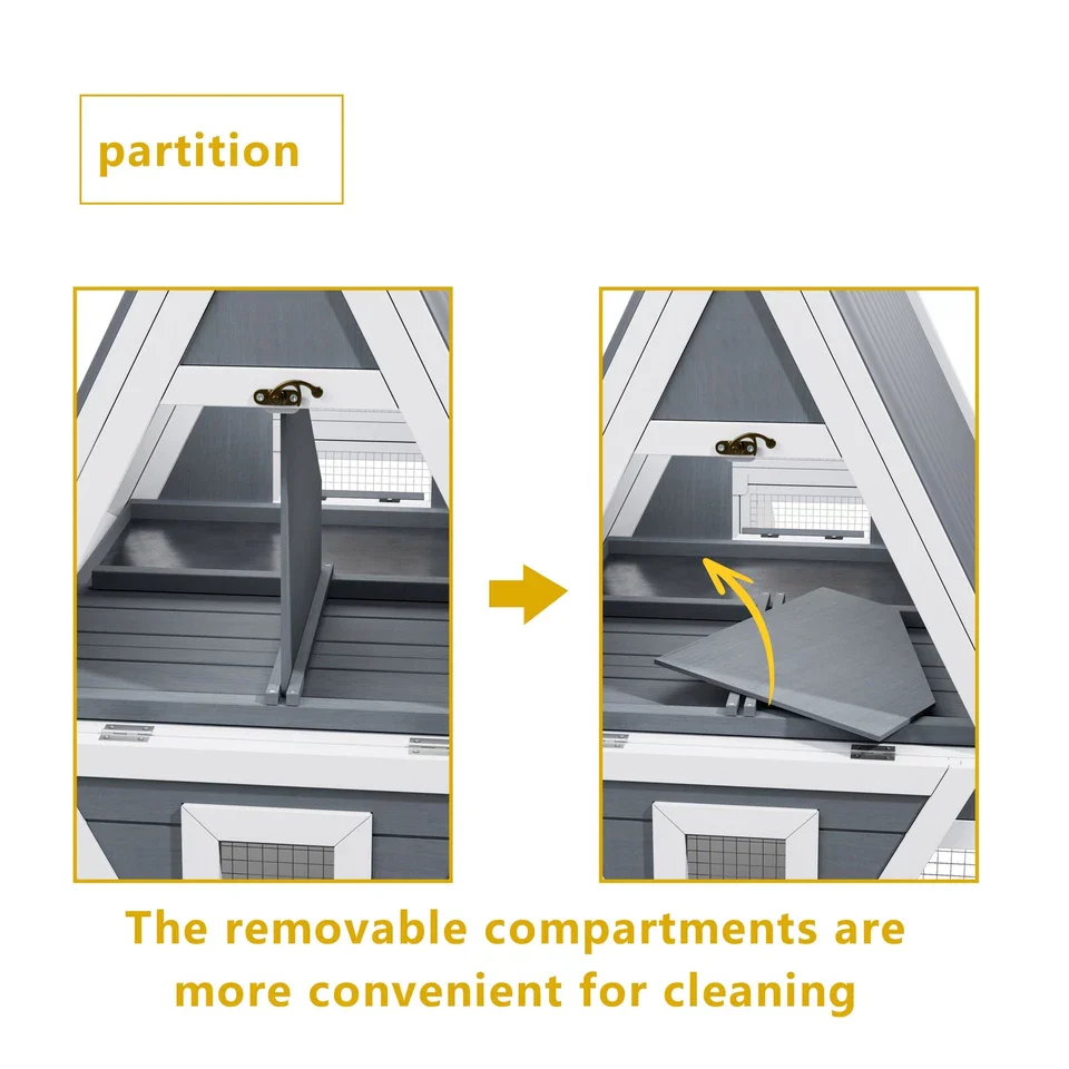 Wooden Rabbit Hutch and Chicken Coop - Durable Outdoor Indoor Animal Cage - Image 7